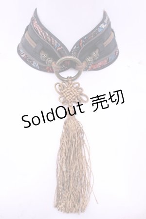 画像: Ozz oneste / タッセル付きチョーカー  ブラック O-25-12-18-1043-OO-AC-OW-ZT485-F002