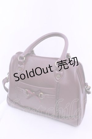 画像: axes femme / リボンビットバッグ 260×200×120mm ワイン O-25-12-18-1046-AX-BG-IG-OS