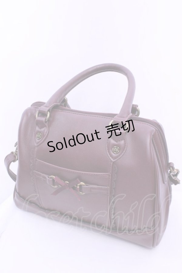 画像1: axes femme / リボンビットバッグ 260×200×120mm ワイン O-25-12-18-1046-AX-BG-IG-OS (1)