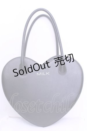 画像: MILK / 45thハートバッグ  クロ×裏地アカハート柄 O-25-12-18-1051-ML-BG-IG-ZT346