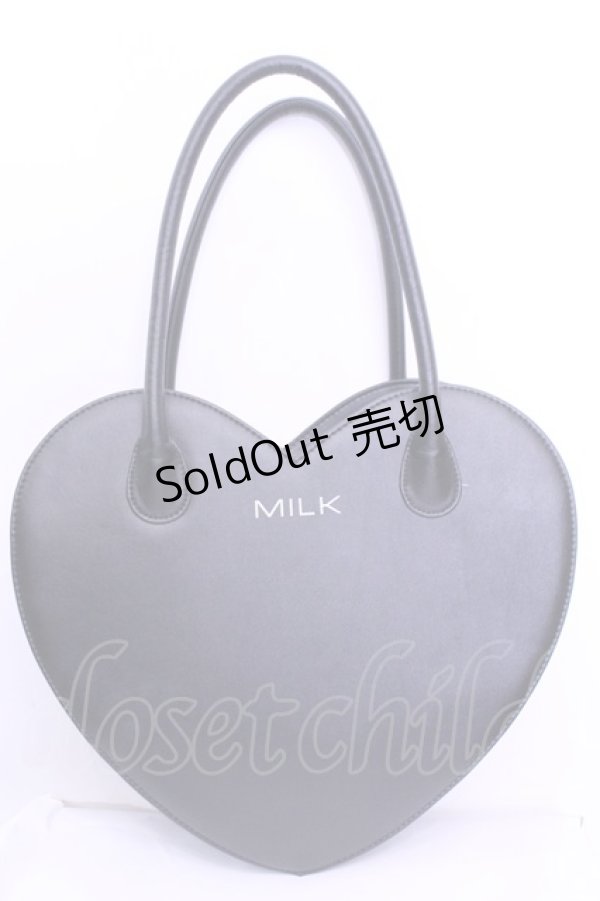 画像1: MILK / 45thハートバッグ  クロ×裏地アカハート柄 O-25-12-18-1051-ML-BG-IG-ZT346 (1)