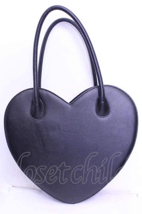 画像3: MILK / 45thハートバッグ  クロ×裏地アカハート柄 O-25-12-18-1051-ML-BG-IG-OS (3)