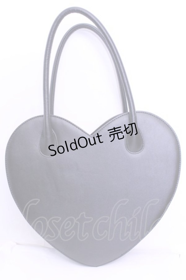 画像3: MILK / 45thハートバッグ  クロ×裏地アカハート柄 O-25-12-18-1051-ML-BG-IG-ZT346 (3)