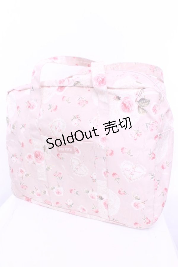 画像1: PINK HOUSE / 2012 Boston bag  フリルローズ柄 O-25-12-18-1053-LO-BG-IG-OS (1)