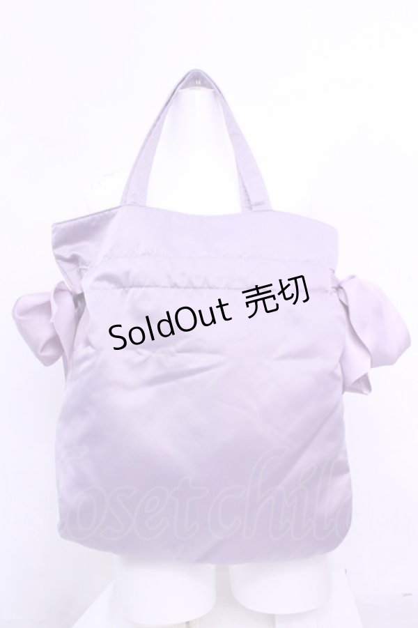 画像2: Maison de FLEUR / ダブルリボンギャザートートバッグ  ライトラベンダー O-25-12-18-1054-LO-BG-IG-ZT308 (2)