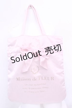 画像: Maison de FLEUR / シングルリボントートバッグ  ピンク O-25-12-18-1057-LO-BG-IG-ZT308