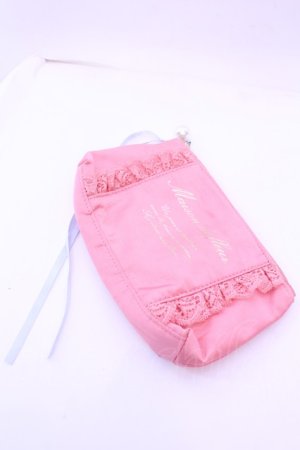 画像: Maison de FLEUR / ロゴリボンレースポーチ  ピンク O-25-12-18-1062-LO-ZA-IG-ZT1220A