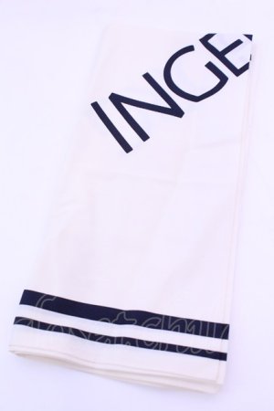 画像: INGEBORG / ハンカチーフ  ロゴアイボリー O-25-12-18-1010-LO-ZA-IG-OS