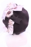 画像2: MERCI MEL / ショコラリボンベレー帽  ブラウン O-25-12-18-1068-LO-AC-IG-OS (2)