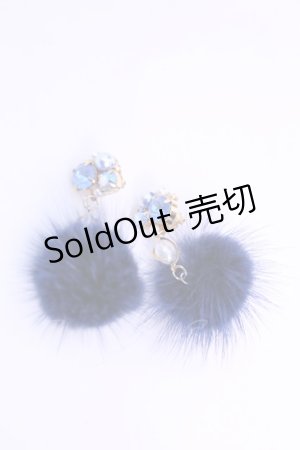 画像: LILIA / ファーピアス  ネイビー O-25-12-18-1076-LO-AC-IG-OS