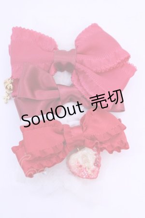 画像: MERCI MEL / いちごリボンクリップ  アカ×シロ O-25-12-18-1078-LO-AC-IG-OS