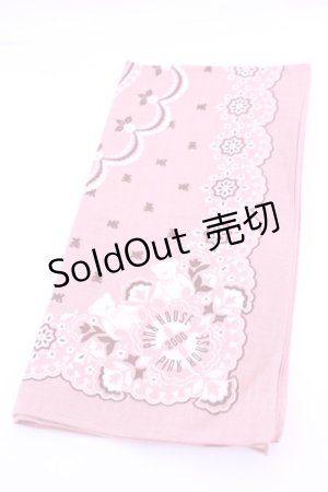 画像: PINK HOUSE / ハンカチーフ  2000年 くま　バンダナピンク O-25-12-18-1012-LO-ZA-IG-OS