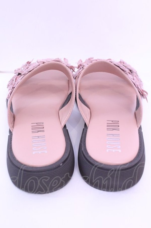 画像3: PINK HOUSE / フラワーモチーフ付きサンダル 3（M） ピンク O-25-12-18-1083-LO-SH-OW-OS (3)