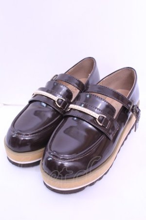 画像: axes femme / ストラップ付ローファー S ブラウン O-25-12-18-1084-AX-SH-OW-ZT1220C