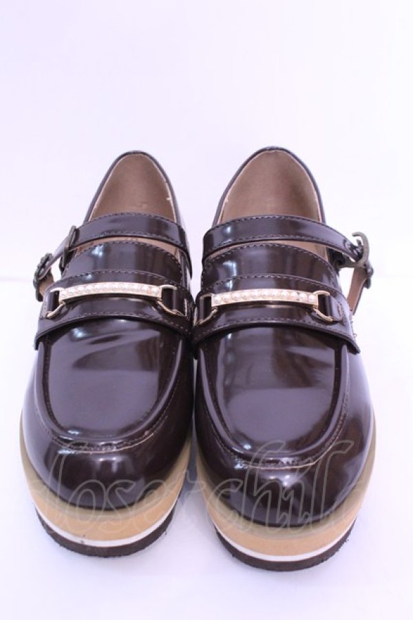 画像2: axes femme / ストラップ付ローファー S ブラウン O-25-12-18-1084-AX-SH-OW-OS (2)