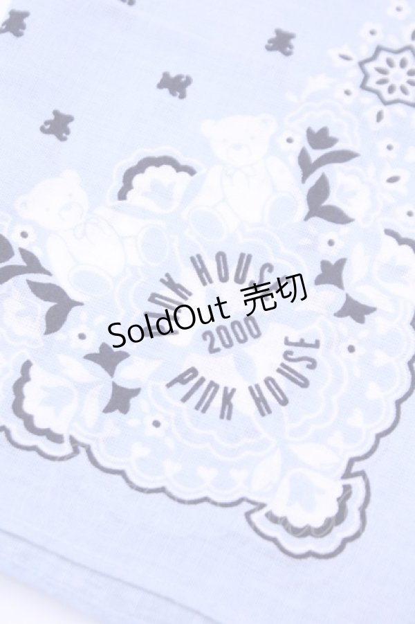 画像2: PINK HOUSE / ハンカチーフ  2000年 くま　バンダナサックス O-25-12-18-1013-LO-ZA-IG-OS (2)