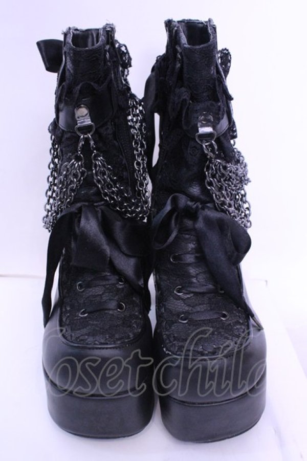 画像2: Demonia / CHARADE-110　厚底ブーツ UK6 ブラック O-25-12-18-1086-PU-SH-OW-OS (2)