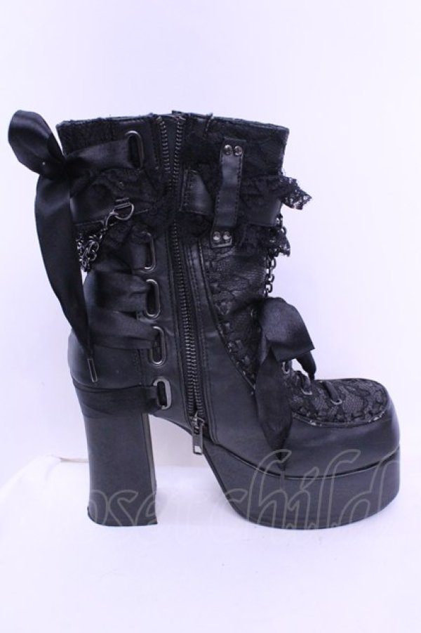 画像5: Demonia / CHARADE-110　厚底ブーツ UK6 ブラック O-25-12-18-1086-PU-SH-OW-OS (5)