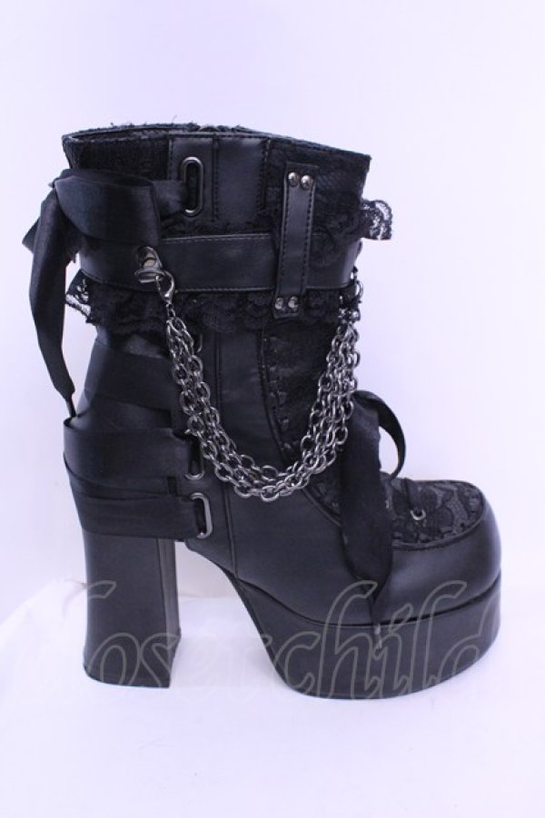 画像7: Demonia / CHARADE-110　厚底ブーツ UK6 ブラック O-25-12-18-1086-PU-SH-OW-OS (7)