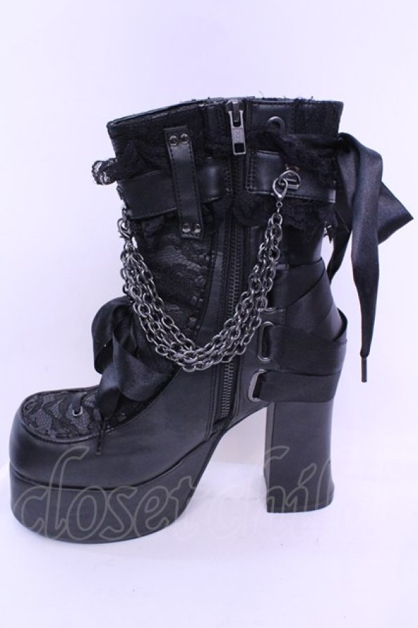 画像8: Demonia / CHARADE-110　厚底ブーツ UK6 ブラック O-25-12-18-1086-PU-SH-OW-OS (8)