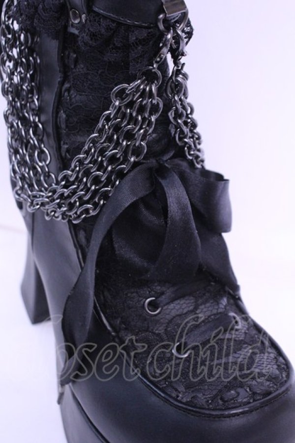 画像10: Demonia / CHARADE-110　厚底ブーツ UK6 ブラック O-25-12-18-1086-PU-SH-OW-OS (10)