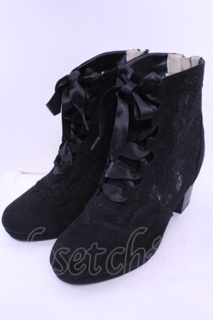 画像: axes femme / レース切り替えブーツ L クロ O-25-12-18-1087-AX-SH-OW-ZT1220C