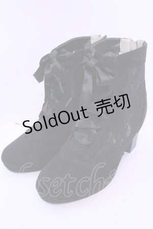 画像: axes femme / レース切り替えブーツ L クロ O-25-12-18-1087-AX-SH-OW-ZT-K017