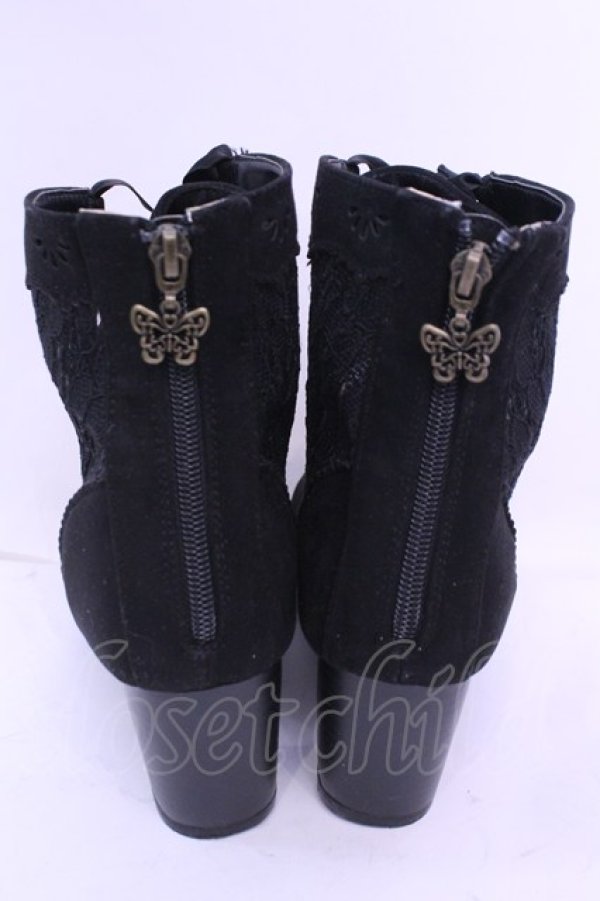 画像3: axes femme / レース切り替えブーツ L クロ O-25-12-18-1087-AX-SH-OW-OS (3)