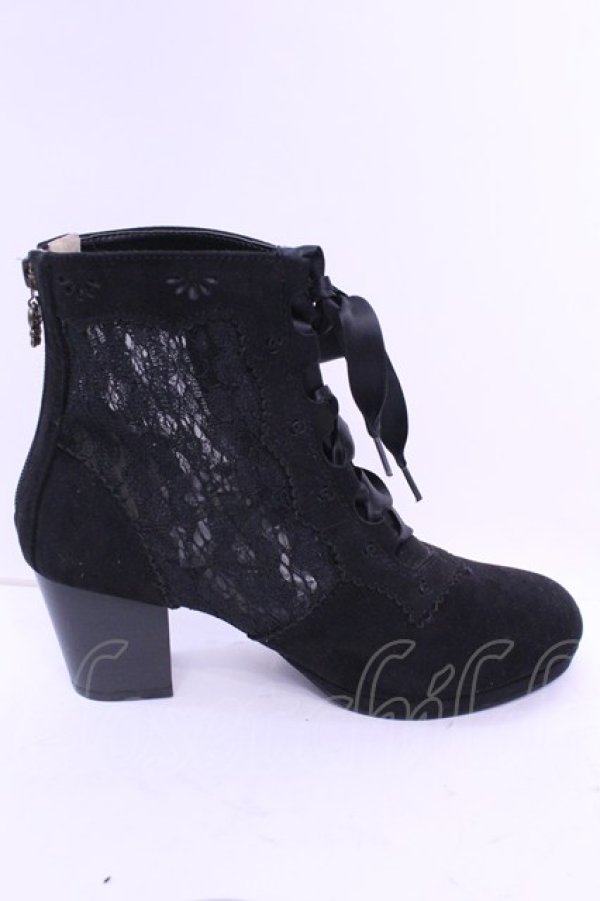 画像5: axes femme / レース切り替えブーツ L クロ O-25-12-18-1087-AX-SH-OW-OS (5)