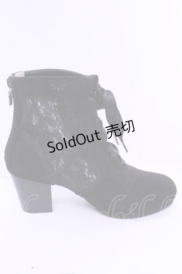 画像5: axes femme / レース切り替えブーツ L クロ O-25-12-18-1087-AX-SH-OW-ZT-K017 (5)