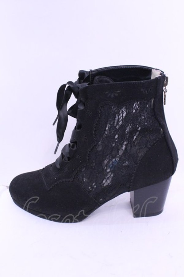 画像6: axes femme / レース切り替えブーツ L クロ O-25-12-18-1087-AX-SH-OW-OS (6)