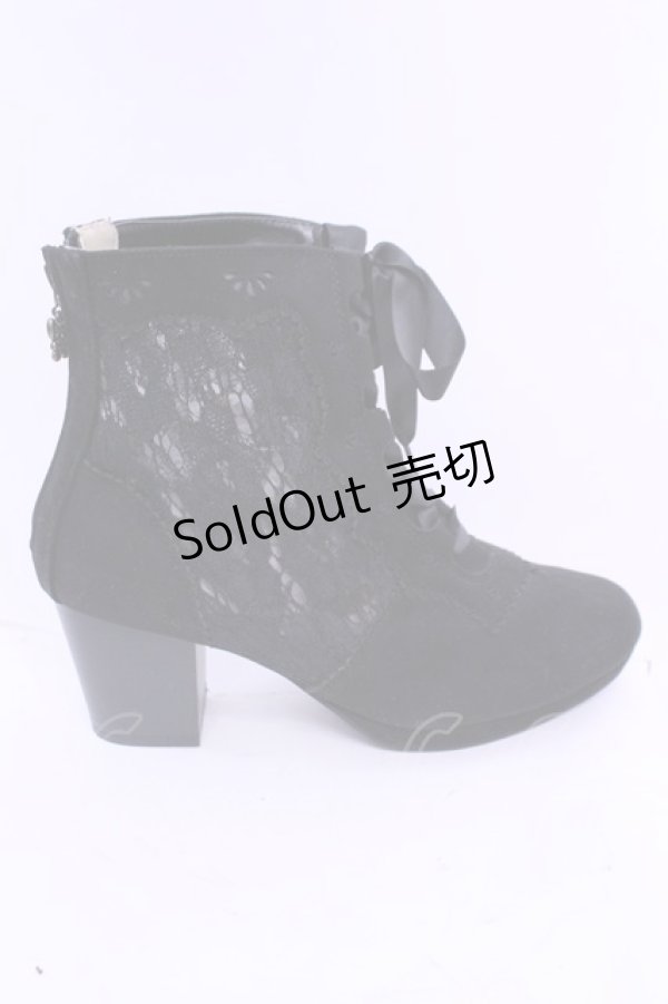 画像7: axes femme / レース切り替えブーツ L クロ O-25-12-18-1087-AX-SH-OW-ZT-K017 (7)