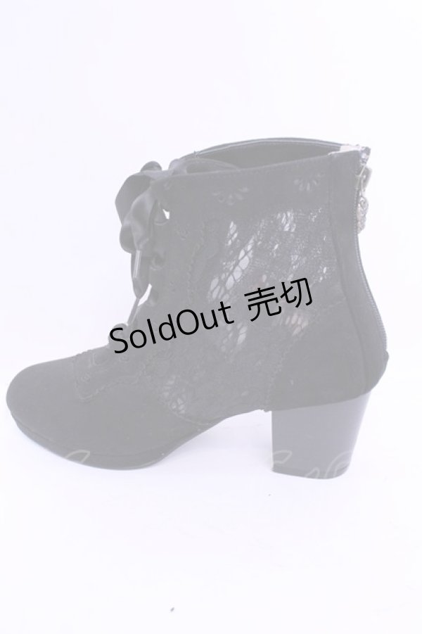 画像8: axes femme / レース切り替えブーツ L クロ O-25-12-18-1087-AX-SH-OW-ZT-K017 (8)