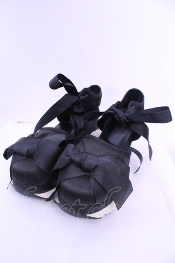 画像1: merry jenny / リボンスニーカーサンダル L クロ O-25-12-18-1088-LO-SH-OW-OS (1)