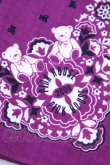 画像2: PINK HOUSE / ハンカチーフ  2000年 くま　バンダナパープル O-25-12-18-1014-LO-ZA-IG-OS (2)