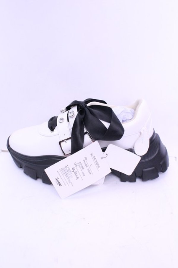 画像6: サンリオ / マイメロ厚底スニーカー L シロ×クロ O-25-12-18-1090-EL-SH-OW-OS (6)