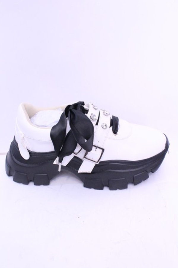 画像7: サンリオ / マイメロ厚底スニーカー L シロ×クロ O-25-12-18-1090-EL-SH-OW-OS (7)