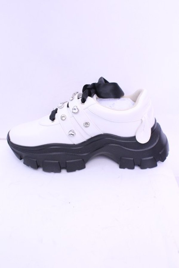 画像8: サンリオ / マイメロ厚底スニーカー L シロ×クロ O-25-12-18-1090-EL-SH-OW-OS (8)