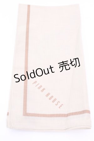 画像: PINK HOUSE / ハンカチーフ  ロゴライン キャメル O-25-12-18-1015-LO-ZA-IG-OS
