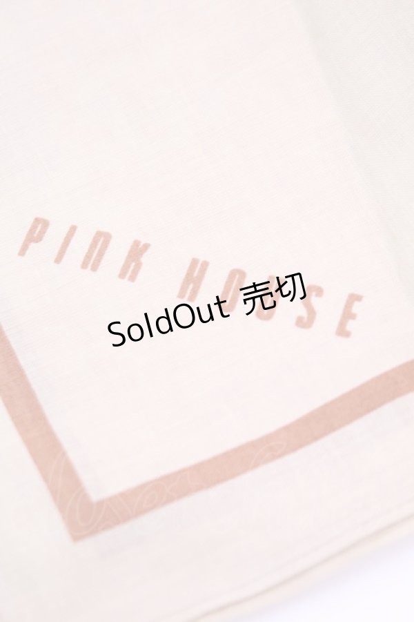 画像2: PINK HOUSE / ハンカチーフ  ロゴライン キャメル O-25-12-18-1015-LO-ZA-IG-OS (2)
