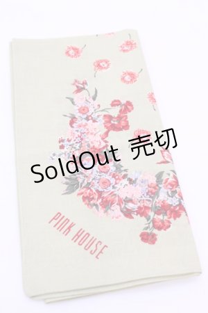 画像: PINK HOUSE / ハンカチーフ  フラワー柄グリーン O-25-12-18-1018-LO-ZA-IG-OS