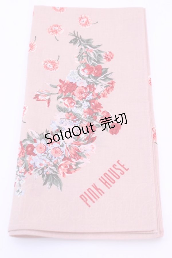 画像1: PINK HOUSE / ハンカチーフ  フラワー柄ピンク O-25-12-18-1019-LO-ZA-IG-OS (1)