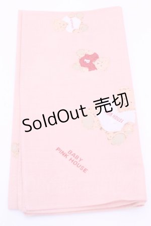 画像: PINK HOUSE / ハンカチーフ  くま柄ピンク O-25-12-18-1020-LO-ZA-IG-OS