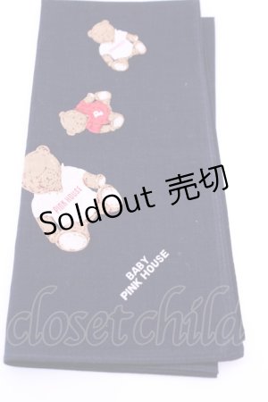 画像: PINK HOUSE / ハンカチーフ  くま柄クロ O-25-12-18-1021-LO-ZA-IG-OS