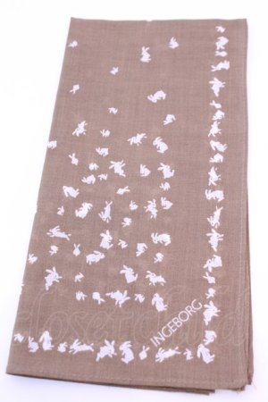 画像: INGEBORG / ハンカチーフ  うさぎキャメル O-25-12-18-1022-LO-ZA-IG-OS