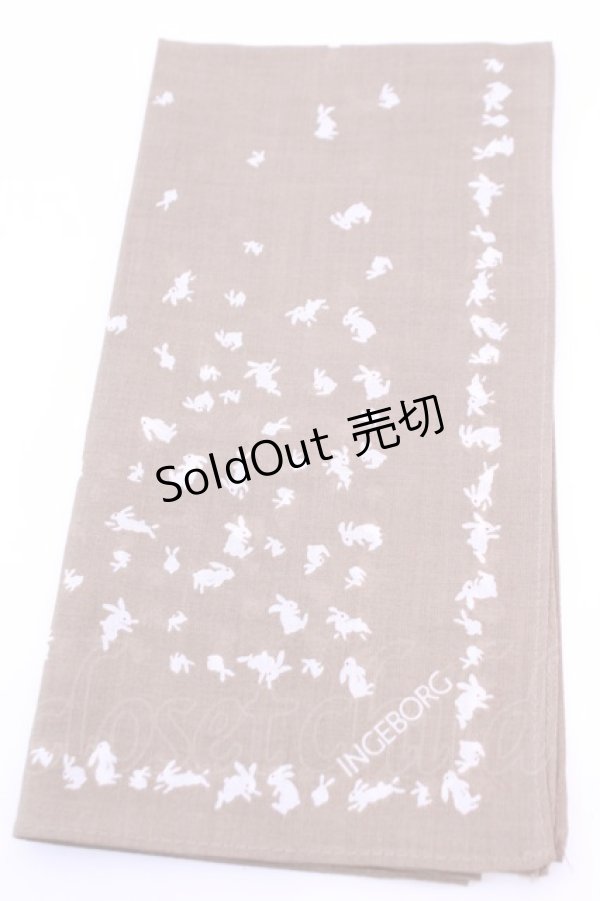 画像1: INGEBORG / ハンカチーフ  うさぎキャメル O-25-12-18-1022-LO-ZA-IG-ZT422-F004 (1)