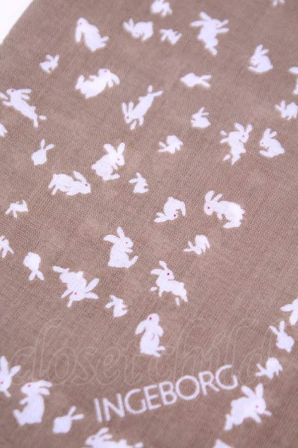 画像2: INGEBORG / ハンカチーフ  うさぎキャメル O-25-12-18-1022-LO-ZA-IG-OS (2)