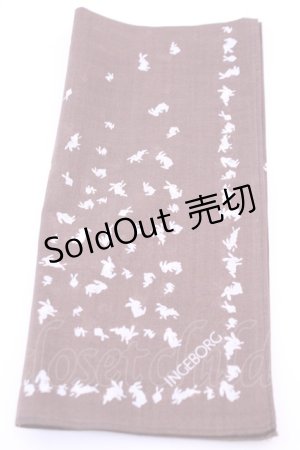 画像: INGEBORG / ハンカチーフ  うさぎブラウン O-25-12-18-1023-LO-ZA-IG-OS