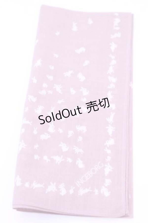 画像1: INGEBORG / ハンカチーフ  うさぎピンク O-25-12-18-1025-LO-ZA-IG-OS (1)