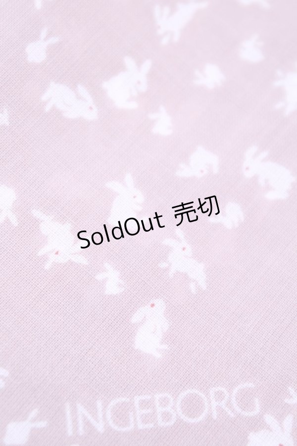 画像2: INGEBORG / ハンカチーフ  うさぎピンク O-25-12-18-1025-LO-ZA-IG-OS (2)